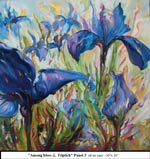 Among Irises-2, Triptich, panel 3, Oil on Canvas